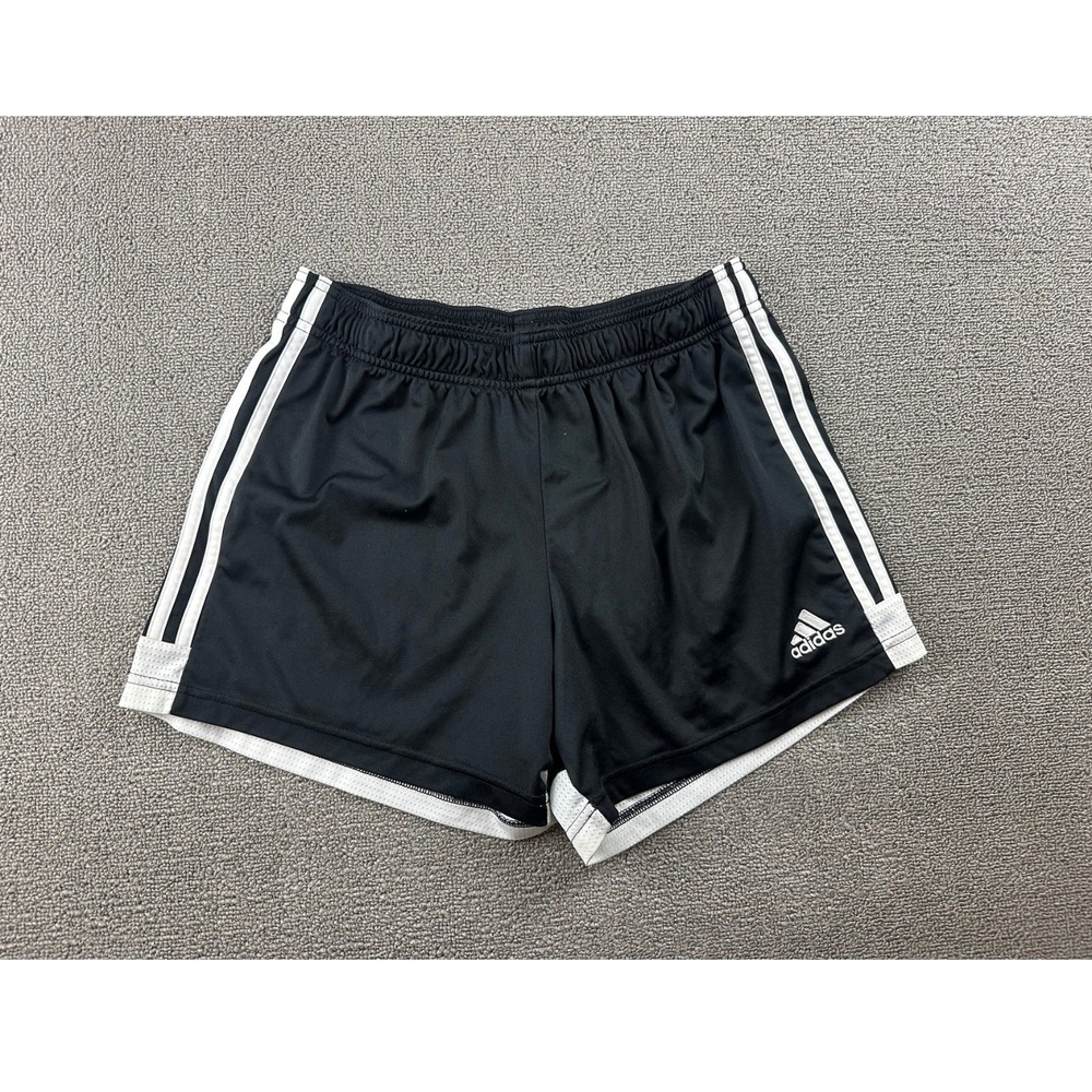 adidas Black Athletic Shorts with White Trim